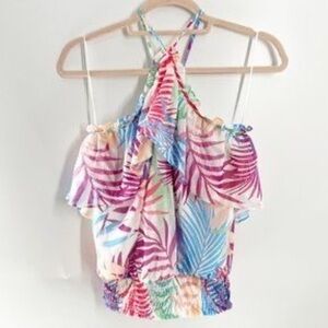 NWT Ramy Brook Jules Printed Palm Top